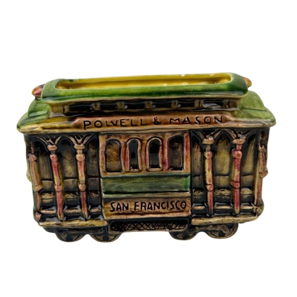 San Francisco E.F. Clements EFCCO Trolley Car Ceramic Pottery Planter Japan READ